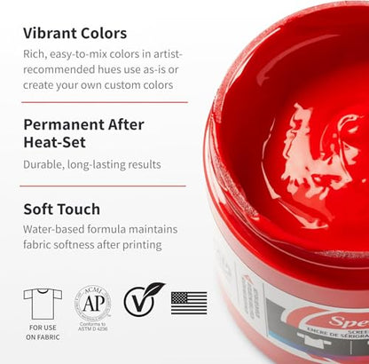 Speedball, 4827, Opaque Fabric Screen Printing Ink, 32 Fl oz., Silver - color: Silver