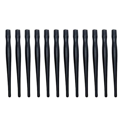Tofficu Dip Pen Nib Holder Black Plastic Pole 4.92 Inch Manga Pen Supplies for Comic Drawing Water Dip Art Sketching Easy-Replace Penholder Set of 12 for Desk Organizer - color: Black