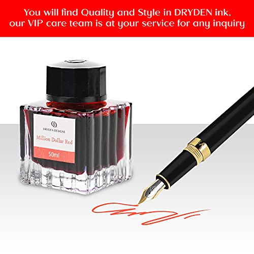 Ink Bottle for Fountain Pen | Luxury Edition, Smooth Flow, Compact Designed 50ml Million Dollar Red - color: Red [Million Dollar Red] Ink Bottle