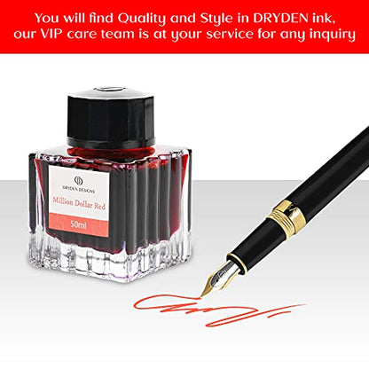 Ink Bottle for Fountain Pen | Luxury Edition, Smooth Flow, Compact Designed 50ml Million Dollar Red - color: Red [Million Dollar Red] Ink Bottle
