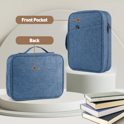 Bible Cover Bag With For Women Men Scripture Study Carrying Book Cover - color: Dark blue
