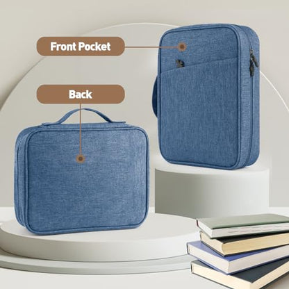 Bible Cover Bag With For Women Men Scripture Study Carrying Book Cover - color: Dark blue