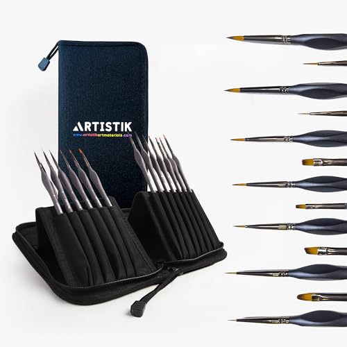 Miniature Paint Brushes Set of 13, Detail Brushes for Acrylic, Oil, Watercolor, Nail Art, Mixed Media Art, Model Painting, Miniature Painting, Face & Fantasy Art, Paint by Numbers Kit