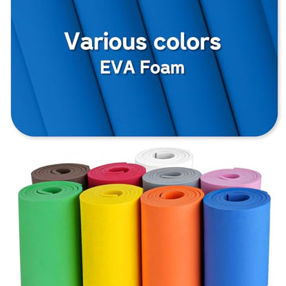 Do²ping Blue Eva Foam Sheets Roll, 10mm EVA Craft Foam 39''x13.9'' High Density 86kg/m3 for Halloween Cosplay DIY - color: Blue, size: Thickness 10mm