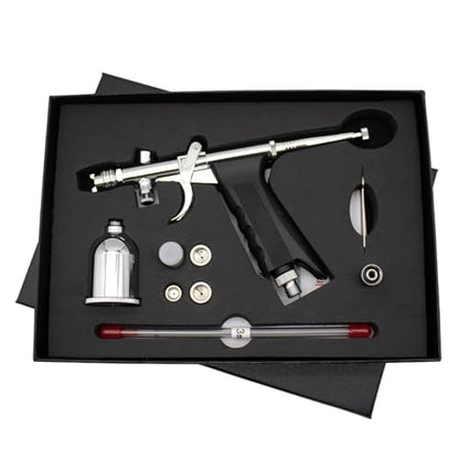 Uouteo Airbrush Kit, Airbrush Trigger Gun with 0.3mm/0.5mm Fan Spray Cap/Needles/Nozzles Sets, 15 CC Cup for Painting Model Nails Cake Makeup - color: 217BAT 0.5mm Airbrush Kit