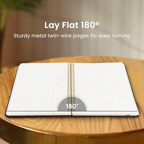 Taja Graph Spiral Journal Notebook for Women & Men, 140 Pages, Graph Paper Hardcover Notebook for Planning & Tracking, Journals for Graphing, A5(5.7" x 7.9") – Black - color: C.Black, style: c-Graph