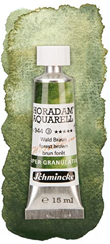 Schmincke - HORADAM® AQUARELL, Super Granulation, 14 944 006 Forest Brown, 15 ml tube, very strong granulating colors, finest, super granulating watercolors | 15 ml - color: 944 forest brown, size: 0.51 Fl Oz (Pack of 1)