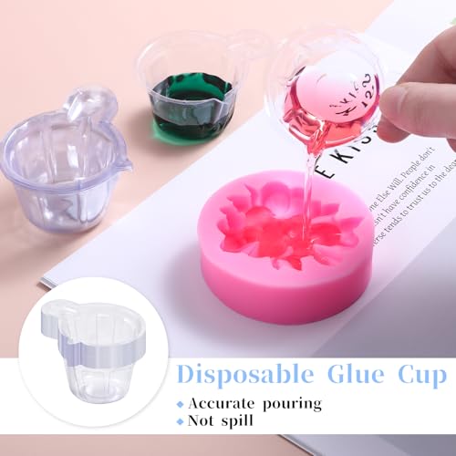 40ml Disposable Plastic Resin Mixing Cups, 150 Pieces 40ml Small Paint Cup Clear Disposable Plastic Measuring Cups for Mixing Paint, Stain, Epoxy, DIY Resin Crafts