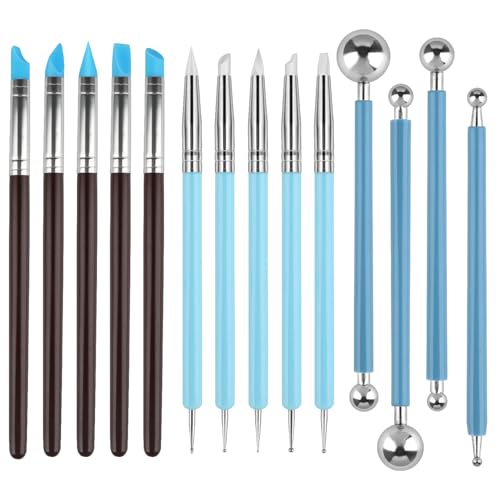 14-Piece Polymer Clay Tool Set, Silicone Tip and Ball Stylus Tools for Modeling, Sculpting, and Art Crafting