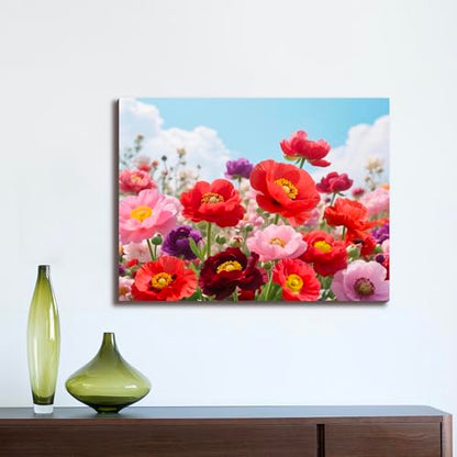Muzagroo Art 5D Diamond Paintings Kits for Adults Round Full Drill Diamonds Art Kits for Beginners Flower Diamond Art Paintings Gem Art Kits Diamond Dot 30x40cm (Poppy Flower) - color: Poppy flower