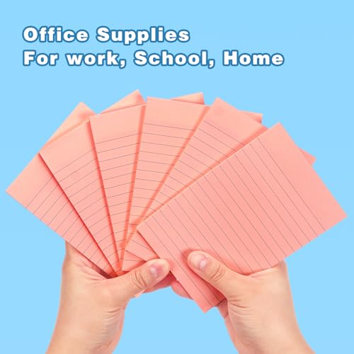 Early Buy Lined Sticky Notes, 4x6 in, 6 Pads, 45 Sheets/Pad (Pink) - color: Pink