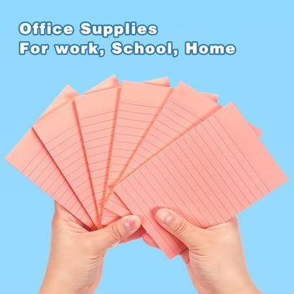 Early Buy Lined Sticky Notes, 4x6 in, 6 Pads, 45 Sheets/Pad (Pink) - color: Pink