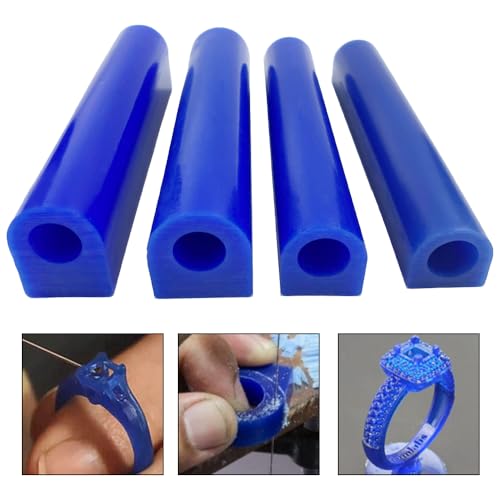 NIUPIKA Carving Wax Ring Tube for Making Rings Mold Hard Wax Blank Large Flat Side Tube Blue Color (All) - size: All