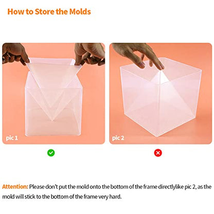 1pc Super Pyramid Silicone Mould Resin Craft Jewelry Crystal Mold Large Pyramid Resin Casting Silicone Jewelry Molds for Paperweight for Home Decoration Office Desk,15.7cm/6 inch +Plastic Frame | Epoxy Resin Casting Mold with Plastic Frame for Orgonite, P