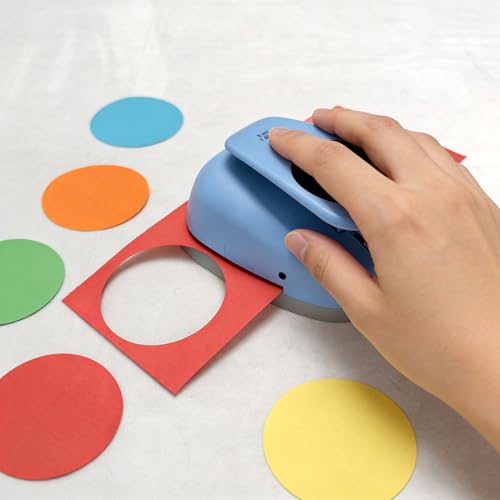 Circle Punch, Blue Paper Punch,5 Sizes Creative Circle Hole Punch Cutters for Paper Crafts, Cardstock, Gift Wrapping, Scrapbook Tools Cards,Arts Fun Projects,Like Christmas and Birthday Gifts,etc.