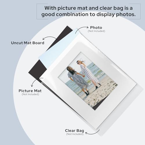 AUEAR 8.5x11 Uncut Picture Mat Boards, 10 Pack Black Matt Boards for Print - color: Black, size: 8.5x11