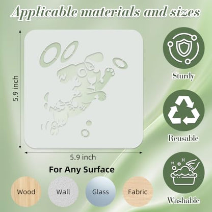 Dog Stencils for Crafts Reusable 24Pcs Stencils(5.9X5.9 inch) - color: Dog 2