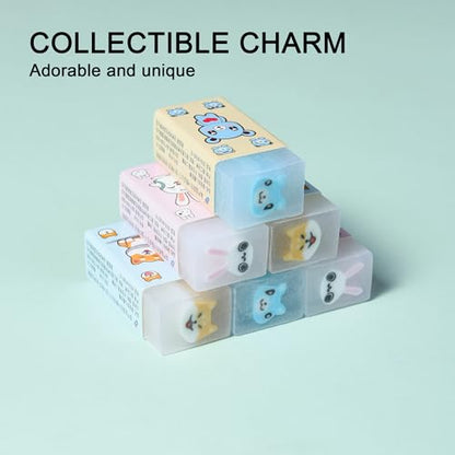 HILAZA 18Pcs Cute Animal Erasers for Kids Bulk, Kawaii Fun Pencil Jelly Erasers for School Classroom Supplies Prize Gifts Party Favors - style: ANIMAL