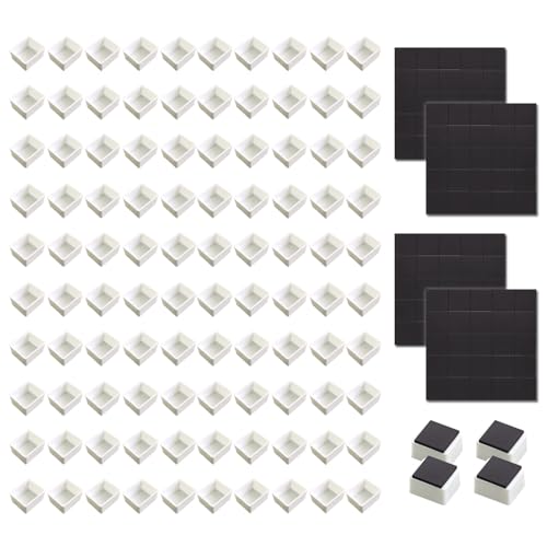 100Pcs Watercolor Half Pans Empty with Magnetic Stripe,Plastic Palette Tins | 1.8ml White Empty Artist Paint Pan Kits,Portable Travel Tin Case Palette Art Drawing,DIY Watercolor Oils Acrylics Painting - color: 100 Half Pans
