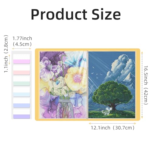 A3 Diamond Painting Storage Book, 60 Views Art Portfolio Presentations Folder with 30 Pages Protectors, 17.3x12.8in Yellow - color: Yellow