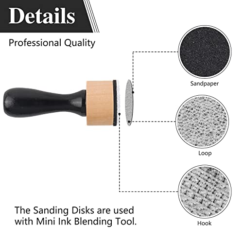129PCS Mini Ink Blending Tool Set ,Include 3PCS Mini Ink Blending Tools and 86PCS Replacement Foam Pads Drawing Distressing Blending,40PCS Medium-Grit Sandpaper Sanding Disks for sanding & distressing - color: 129pcs in Total
