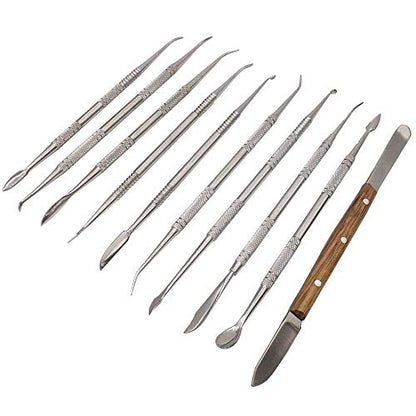 Steel Wax Carving Tool Dental Clay Pottery Plaster Sculpture Carvers Tools Kit Dabber Tool Set