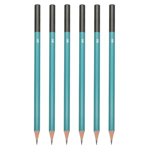 PATIKIL 4H Drawing Pencils for Sketching, 6PCS Sketch Pencils for Drawing Art Pencils Graphite Wood Pre-sharpened for Drawing Sketching Artist, Hexagonal, Black Refill, Green/Black Pole - style: 4H