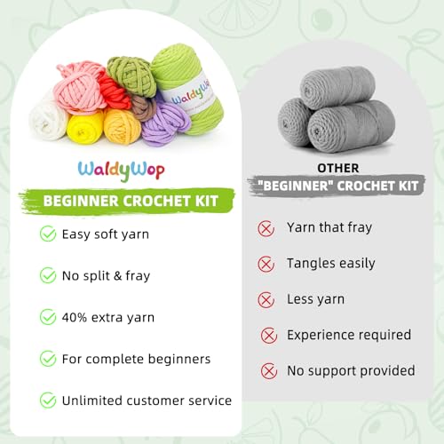 WaldyWop Crochet Kit for Beginners, 5 PCS Fruit Bookmarks Crochet Kits - color: Fruit Bookmarks