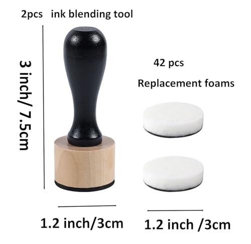 46 Packs Mini Ink Blending Tool Set, 2 Mini Applicator Tools and 44 Replacement Foam Pads for Scrapbooking Painting Drawing Art SuppliesInk Tools and More (Black 46pack) - color: Black 44pack