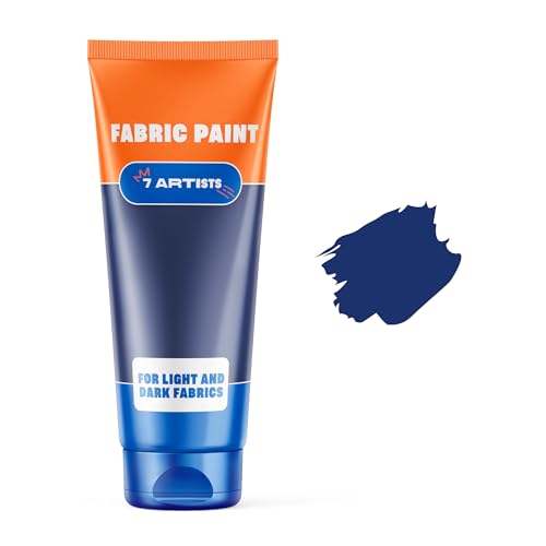 Blue Fabric Paint 2 fl. oz Tube – Permanent Fabric Paint Dark Blue for Clothes | Textile Clothing Paints for Cotton and Synthethic Fabrics, Furniture Upholstery, Shoes, Sneakers, T-Shirt, Tote Bags - color: Blue 2 fl. oz