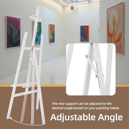 Adjustable Wooden Easel Stand for Painting&Display, White | Folding Art Easel for Display, Drawing, Wedding Sign and Poster, Suitable for Kids and Adults, Holds Up to 42" - style: White -1 Pack