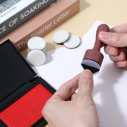 Oruola 13Pcs Ink Blending Tool, Brown Ink Blending Brushes and 12 Pcs Replacement Refill Sponge Domed Foam Pads Art Supplies for Scrapbooking Painting Drawing Art Supplies Distressing Blending