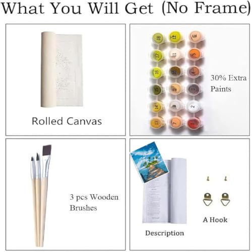 ZRIZQ Landscape Paint by Numbers Kit for Adults Beginner,Scenery,16x20 | Full set with rich paints,wooden brushes,rolled canvas.Calming activity.Beginner friendly.Just open and paint. - color: 16"X20"Rolled Canvas-Landscape 13