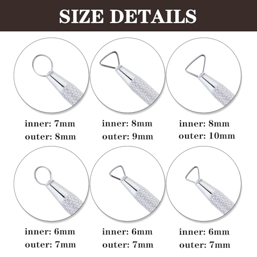 Glamorway 6Pcs Clay Tools Pottery Tools Clay Sculpting Tools Mini Ribbon Cutter Metal Tools Set Carving Art Polymer Clay Tools