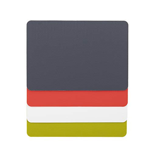 Dexas Heavy Duty Cutting Board Grippmat, Flexible Cutting Boards for Kitchen, Set of 4, Non Slip Plastic Board Cutting Mat 5.5 by 8 Inches Gray, Red, White and Green Set, Kitchen Gadgets - color: Gray/ Red/ White/ Green, size: 5.5 x 8 inches