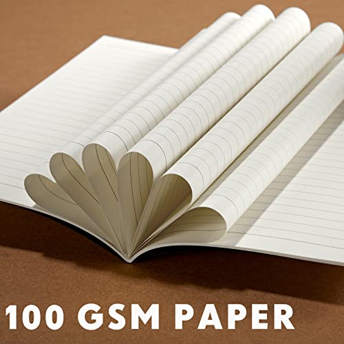Mimorou 100 Pcs A5 Journals Notebooks Bulk,Brown,Lined - color: Black, Brown, style: Lined