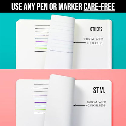 Scribbles That Matter Lined Journal Notebook for writing | Ruled 150 pages, 120gsm Thick Paper with Sticky Notes,pen loop, elastic band, leather hard cover A5 journals for writing, 5.75x8.2 inches - color: Grey