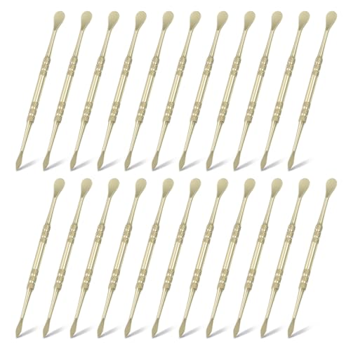 HARFINGTON 22pcs Wax Carving Tool 4.8" Double-Headed Stainless Steel Sculpture Tools Kit Modeling Engraving Sculpting Spoons for Clay Pottery Crafts Shaping, Gold Plated - color: Gold Plated