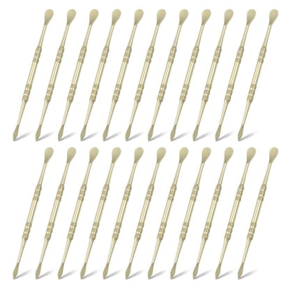 HARFINGTON 22pcs Wax Carving Tool 4.8" Double-Headed Stainless Steel Sculpture Tools Kit Modeling Engraving Sculpting Spoons for Clay Pottery Crafts Shaping, Gold Plated - color: Gold Plated