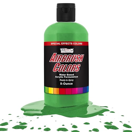 U.S. Art Supply Pearlized Green Pearl Acrylic Special Effects Airbrush Paint - 8oz Ready to Spray Air Brush Paint for Nails, Models, Fabric - Water-Based Air Brush Painting - color: Green Pearl, size: 8 Fl Oz (Pack of 1)