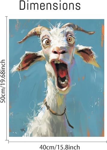 FunLynJoy Paint by Numbers for Adults Beginner, Funny Animals Paint by Numbers Funny Pet 16 x 20 Inch (Goat) - color: Goat