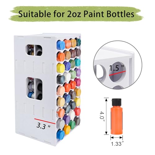 Craft Paint Storage Rack, 72 Holes Spinning Paint Storage Tower | 2oz Craft Paints Organizer Holder Stand