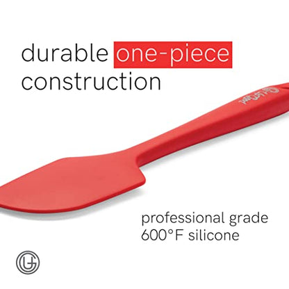 UpGood Silicone Spatula Set 600°F - High Heat Resistant Nonstick, Small and Large Kitchen Spatulas - Flexible BPA Free Professional Grade Cookware - Utensils for Cooking, Baking, Mixing(4 Pcs, Red) - color: Red, size: 4 Piece Set