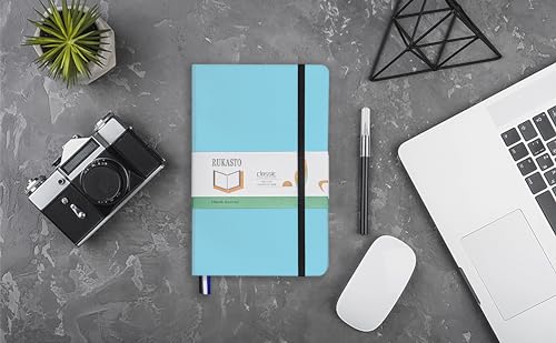 Hardcover Notebook Blank Journal Sketchbook for Drawing, Medium 5.5 by 8.4 Inch, 100 GSM Thick Paper (LightBlue, Plain) - color: LightBlue