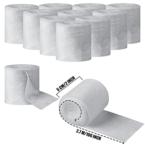Nuanchu 12 Rolls Medical Cotton Cast Padding Plaster Cloth(2 Inch X 8.8 ft) | Individual Wrapped, Undercast Protection Padding, Soft Cloth for Body Casts, Halloween Bandage Art, Mask Craft Supplies - size: 2 Inch x 8.8 ft