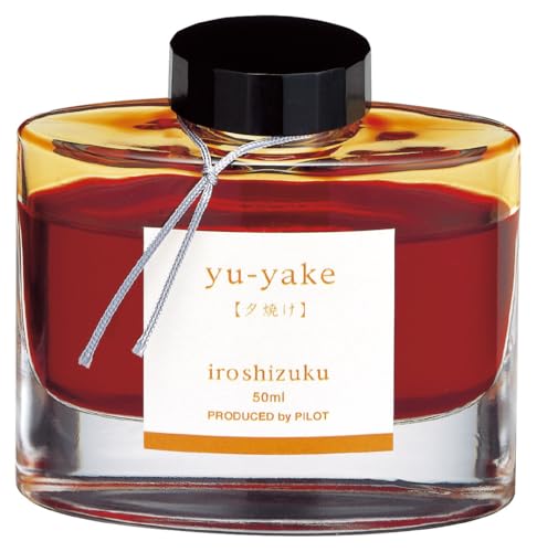 PILOT Iroshizuku Bottled Fountain Pen Ink, Yu-Yaki, Sunset Orange (Orange) 50ml Bottle (69210)