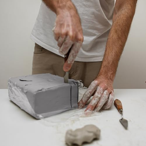 ReArt Natural Air-Dry Clay 5lbs for Sculpting, Wheel Throwing, Hand Building, All-Purpose Modeling Clay, Gray - color: Gray 5LBs