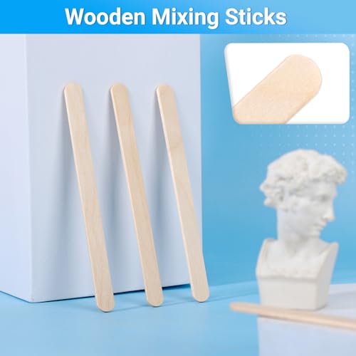 Resin Mixing Cups and Sticks, 70 Packs Epoxy Measuring Cups Kit - 20PCS 200ml Disposable Graduated Cups, 50PCS Wooden Stir Sticks for Mixing Paint, Stain, Epoxy, Resin - color: Clear cups+wooden stick, size: 200ml
