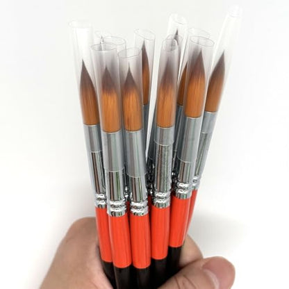 Size #10 Pointed Round Paint Brush Set of 12, Premium Taklon Synthetic Hair - size: Size #10 Pointed Round (12 PCS)