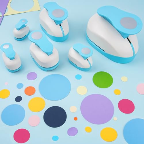 2 Pcs Craft Hole Punch, Handmade Scrapbook Paper Puncher, 5/8Inch and 1 Inch Circle Punch, Circle Cutter, Scrapbooking Punches Crafting Designs for Office Supplies, Card Making, DIY Photo Album
